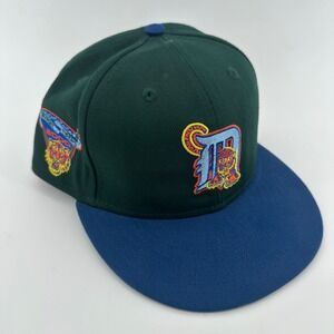 Detroit Tigers Hat Cap Size 7 1/2 59FIFTY Fitted Green 2000 Patch MLB New Era